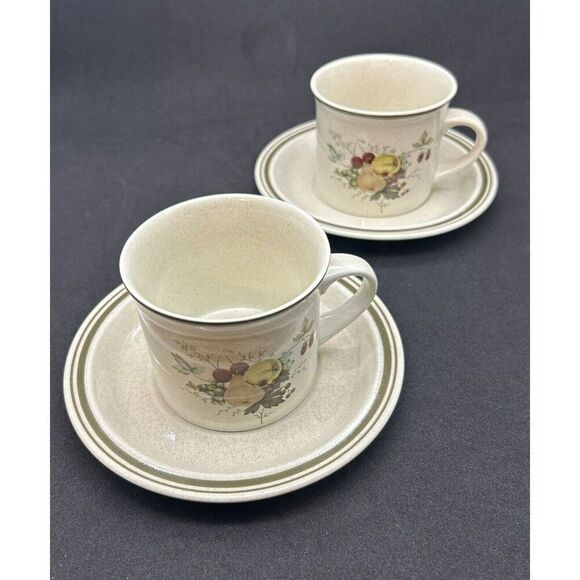 Royal Doulton Lambeth Stoneware Cornwall 4 Pieces - 2 Cups And 2‎ Saucers - Picture 2 of 8